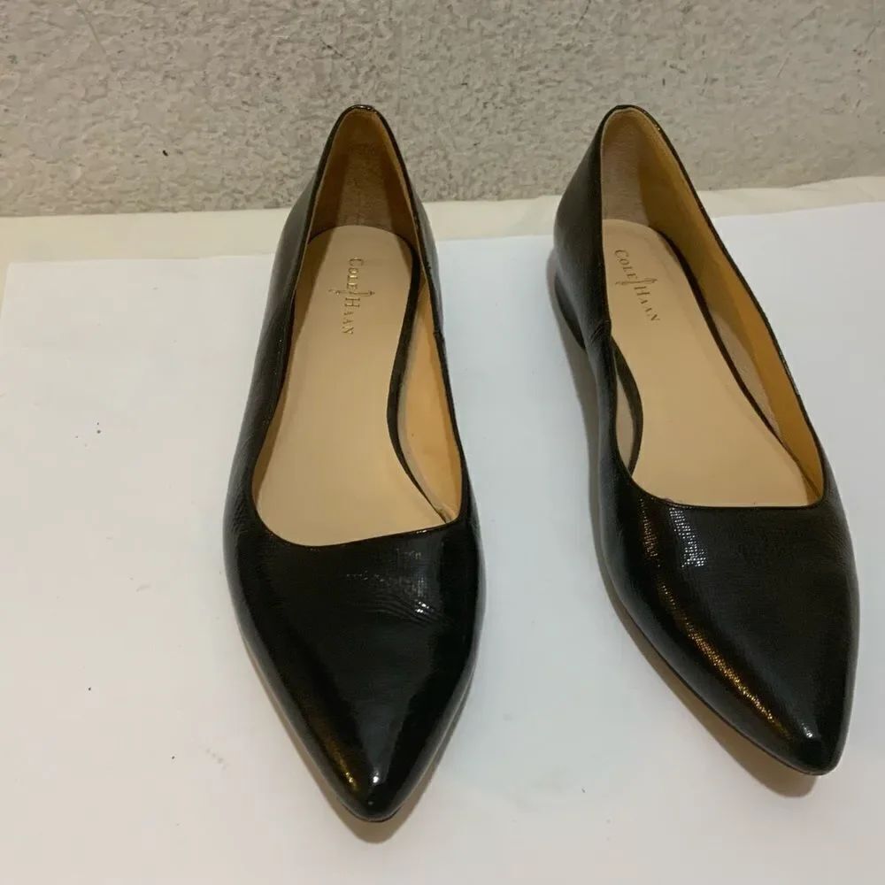 Cole Haan Magnolia Skimmer Womens Black Pointed Toe Ballet Flat- Sz 7B